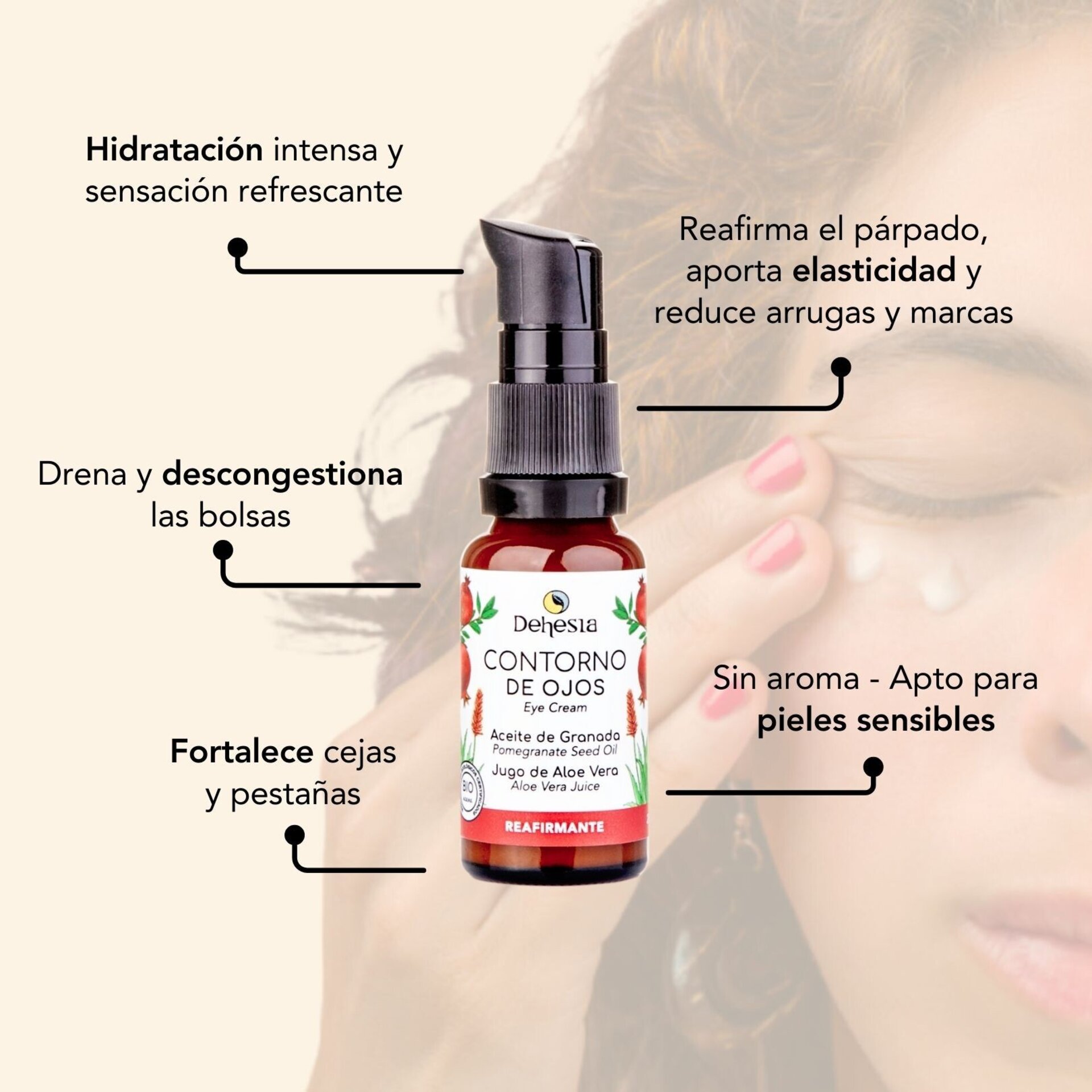 Contorno de Ojos Natural BIO Reafirmante de Granada y Aloe Vera - 2