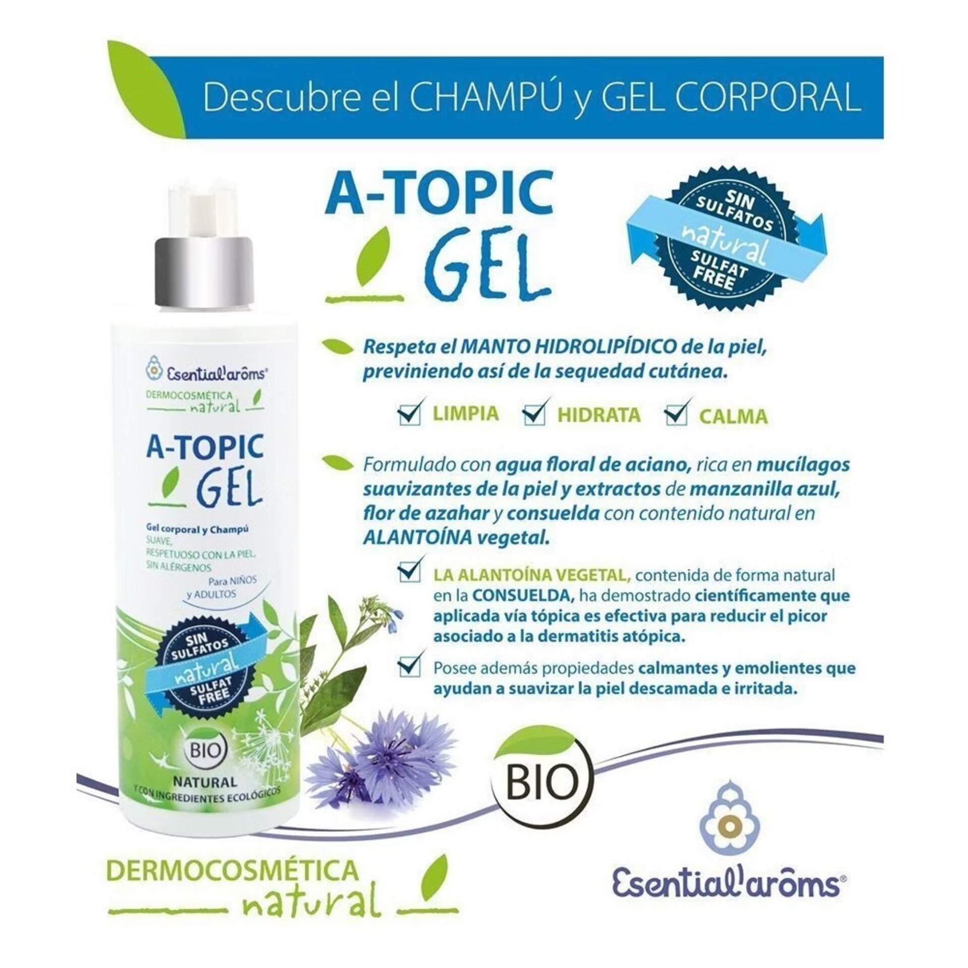 Atopic Gel & Champú Bio de Esential Aroms -400ml - 2