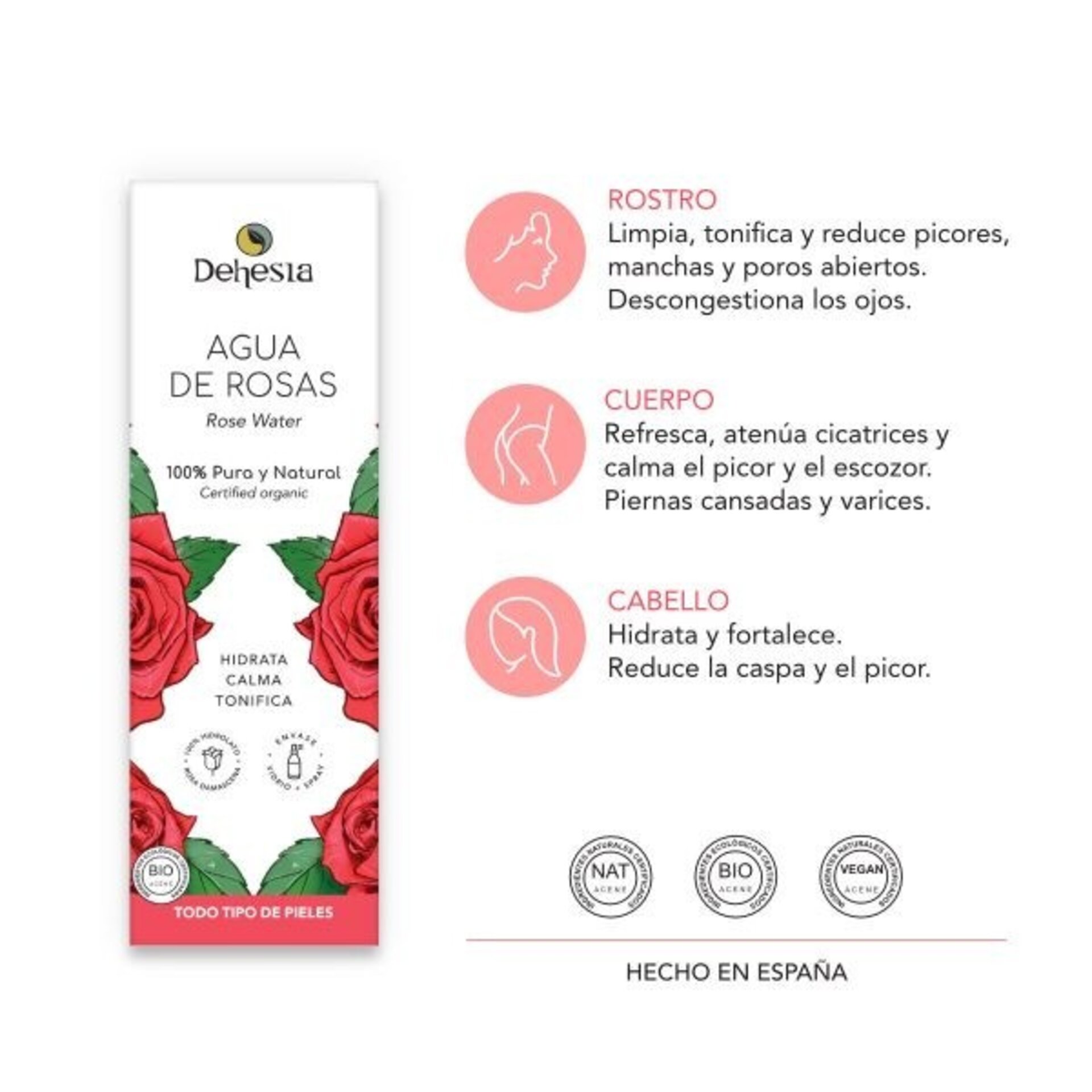 100% Agua de Rosa Damascena BIO – Tónico Facial - 2